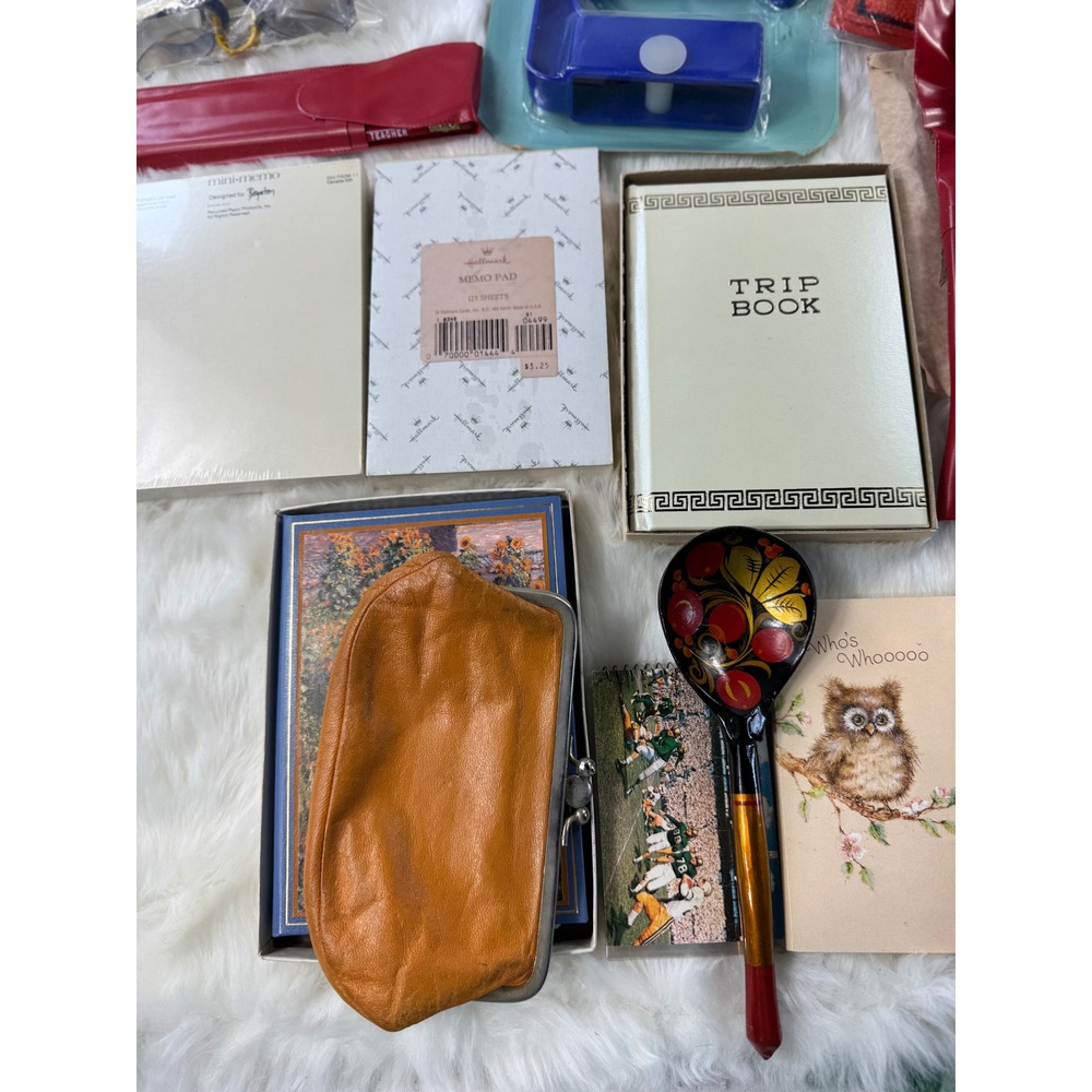 Vintage Owl Trip Book Address Telephone Memo‎ Pad Pencils Wind Sock Set Lot - Picture 11 of 13
